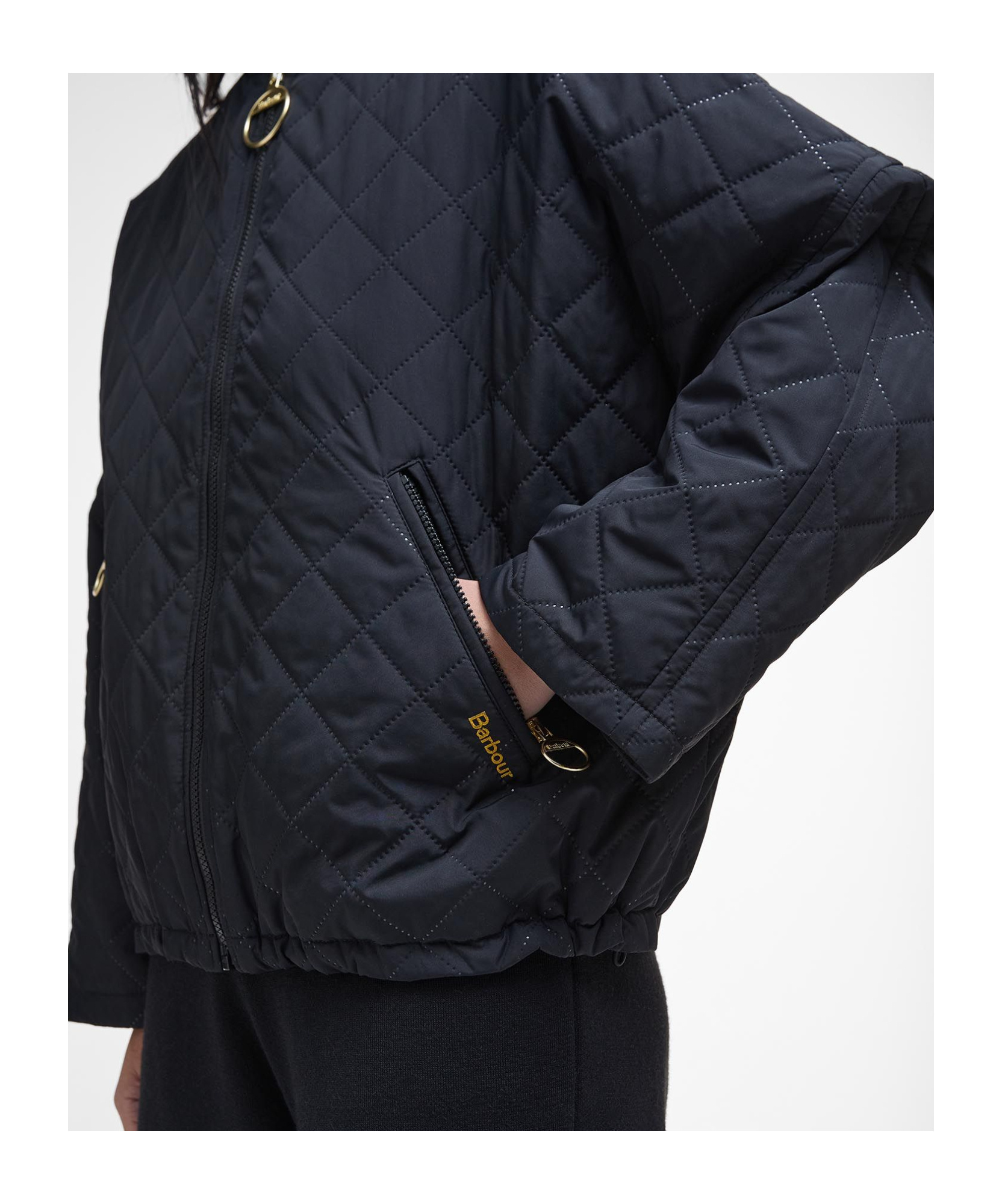 Barbour Emlyn Quilted Pilot Jacket In Black
