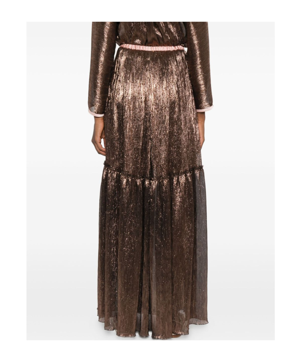 Forte Forte Metallic Pleated Skirt In Animal Print