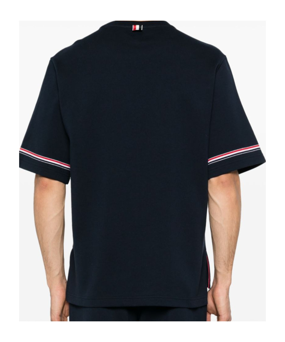 Thom Browne Polo Shirt With Lapel Short Sleeve In Black