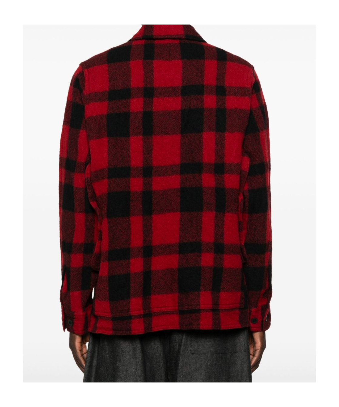 Junya Watanabe Checked Press-stud Shirt Jacket In Red
