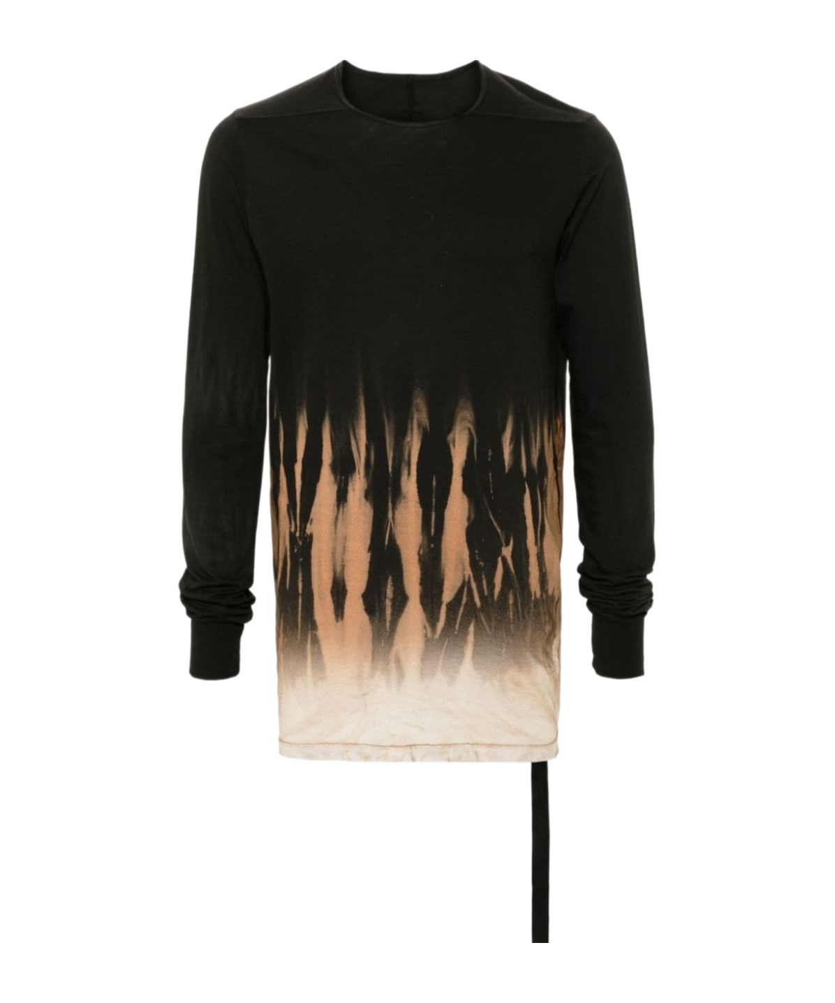 Rick Owens Drkshdw Abstract Print T-shirt Drawstring Detail In Black