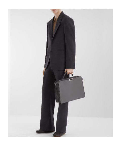Fendi Wool Blazer With Central Back Slit In Black
