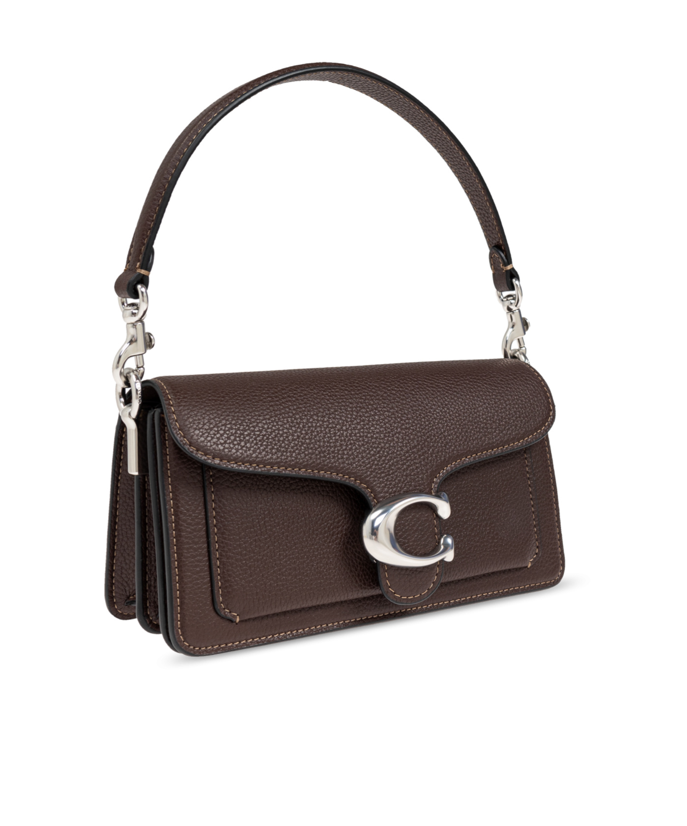 Coach Tabby 26 Logo Plaque Shoulder Bag In Black