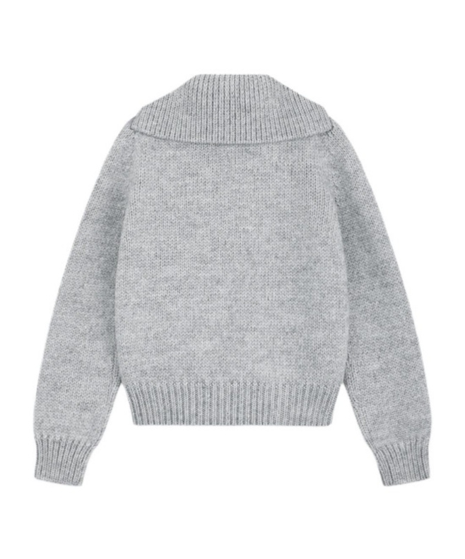 We11 Done Single-breasted Long-sleeved Sweater In Gray