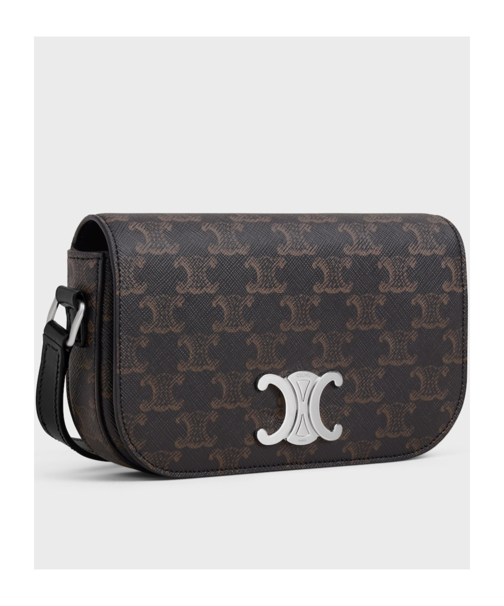 Celine Flap Shoulder Bag In Black