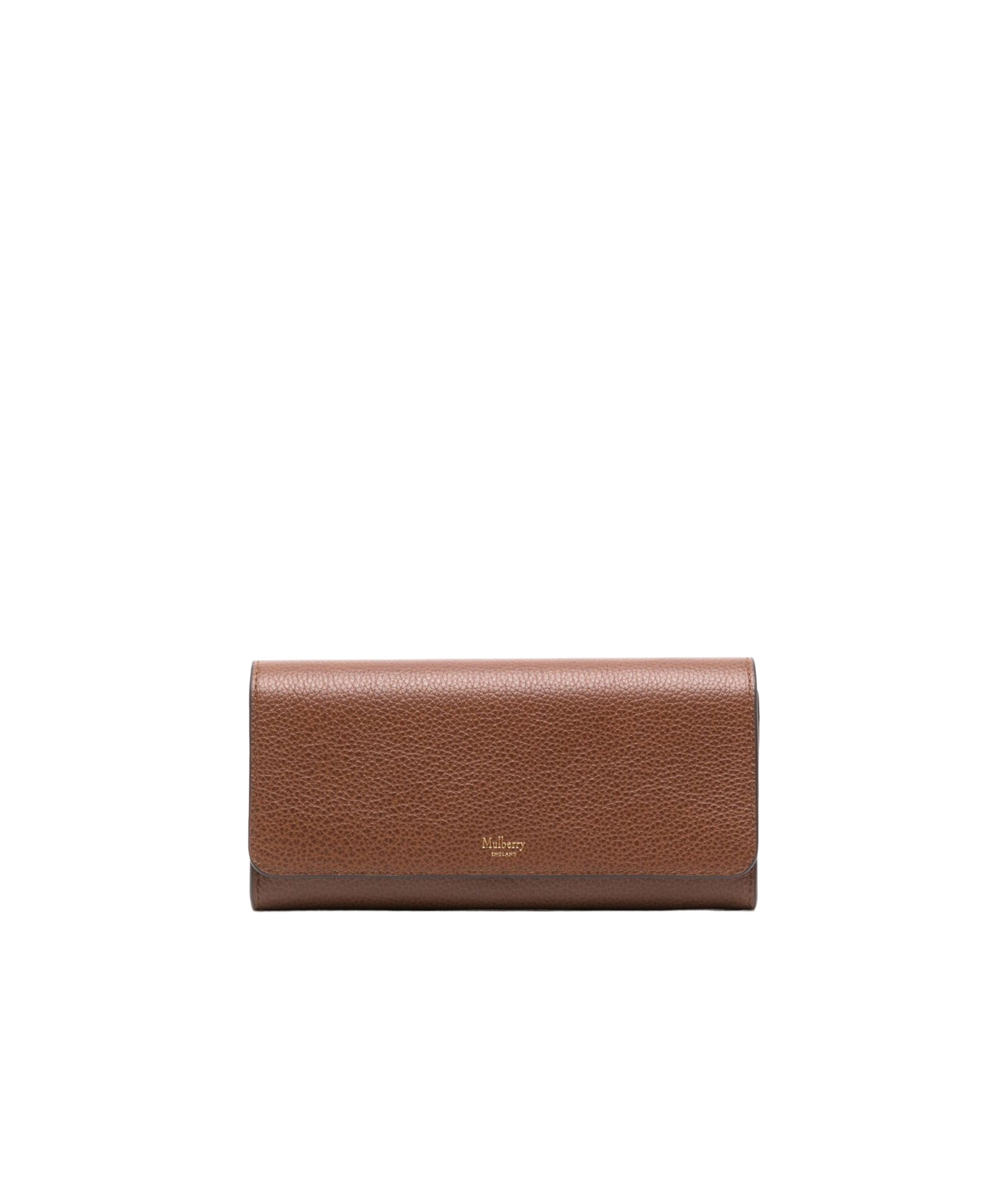 Mulberry Continental Grained-leather Wallet In Brown