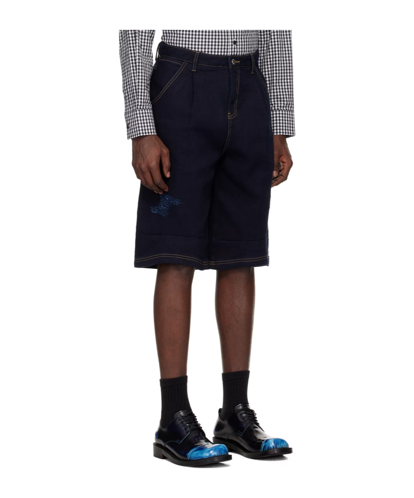 Ader Error Belt Loop Zipper Shorts In Black