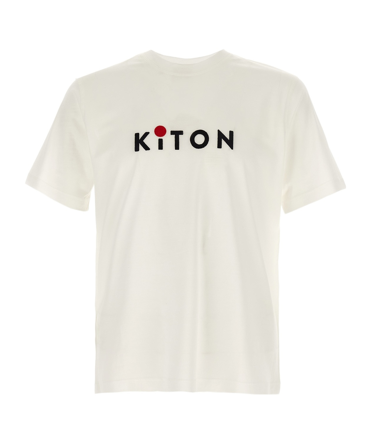 Shop Kiton Logo-embroidery T-shirt