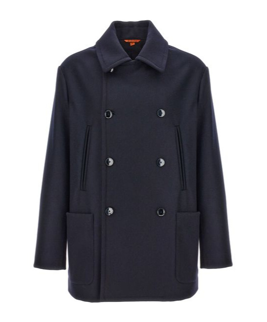 Shop Barena Venezia Double Breasted Coat In Black