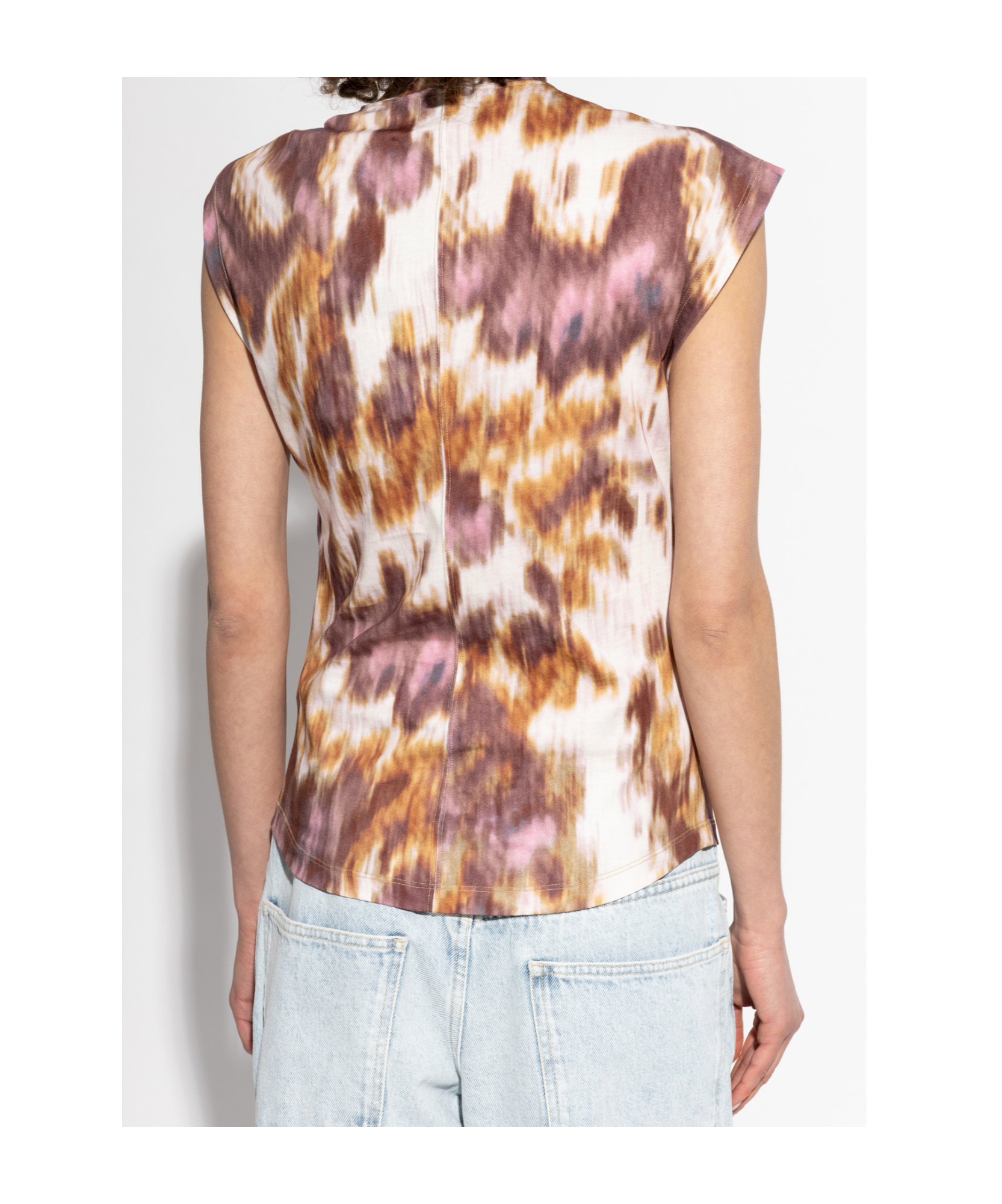 Isabel Marant Étoile Multicolor Cotton Nayda T-shirt With Print In Nude