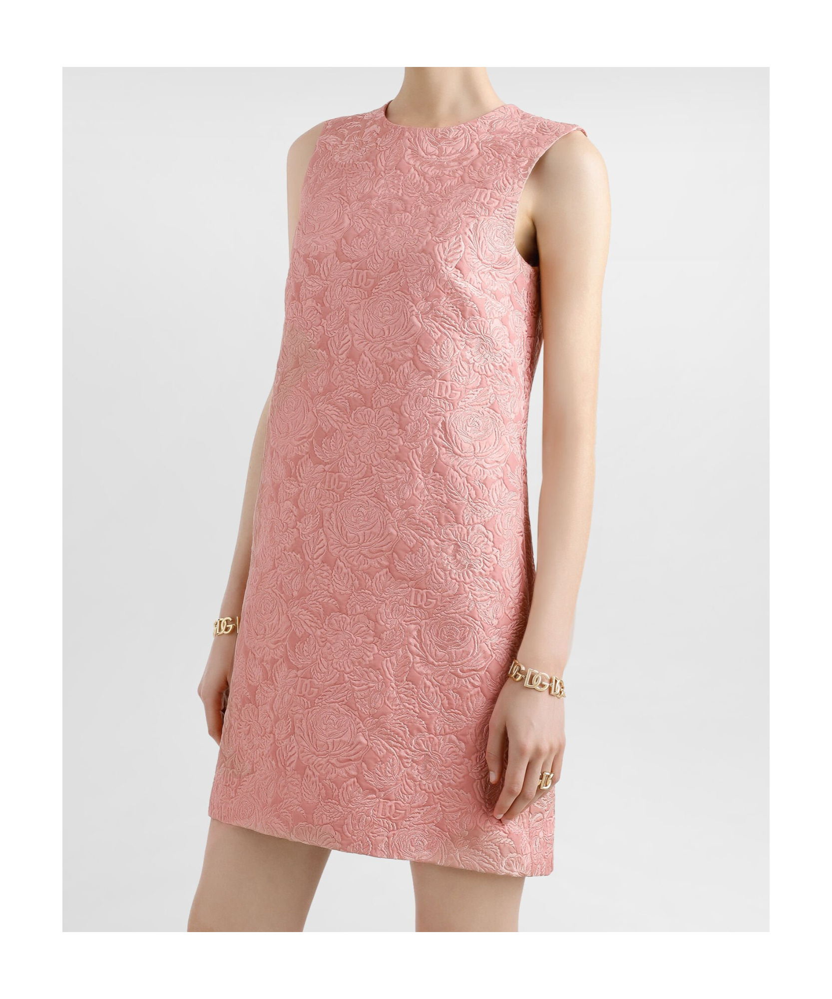 Dolce & Gabbana Short Floral Sack Dress In Pink