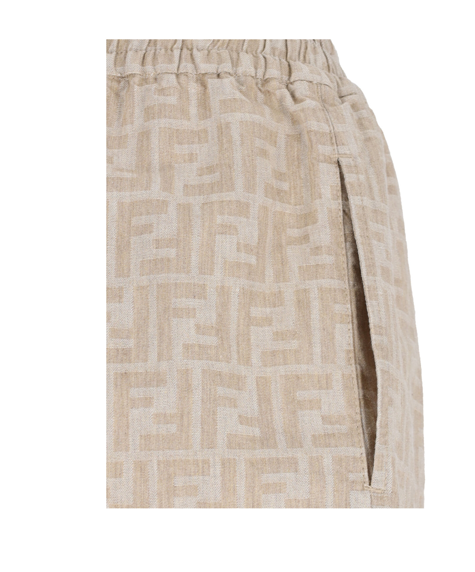 Fendi Elastic Waist Shorts In Brown