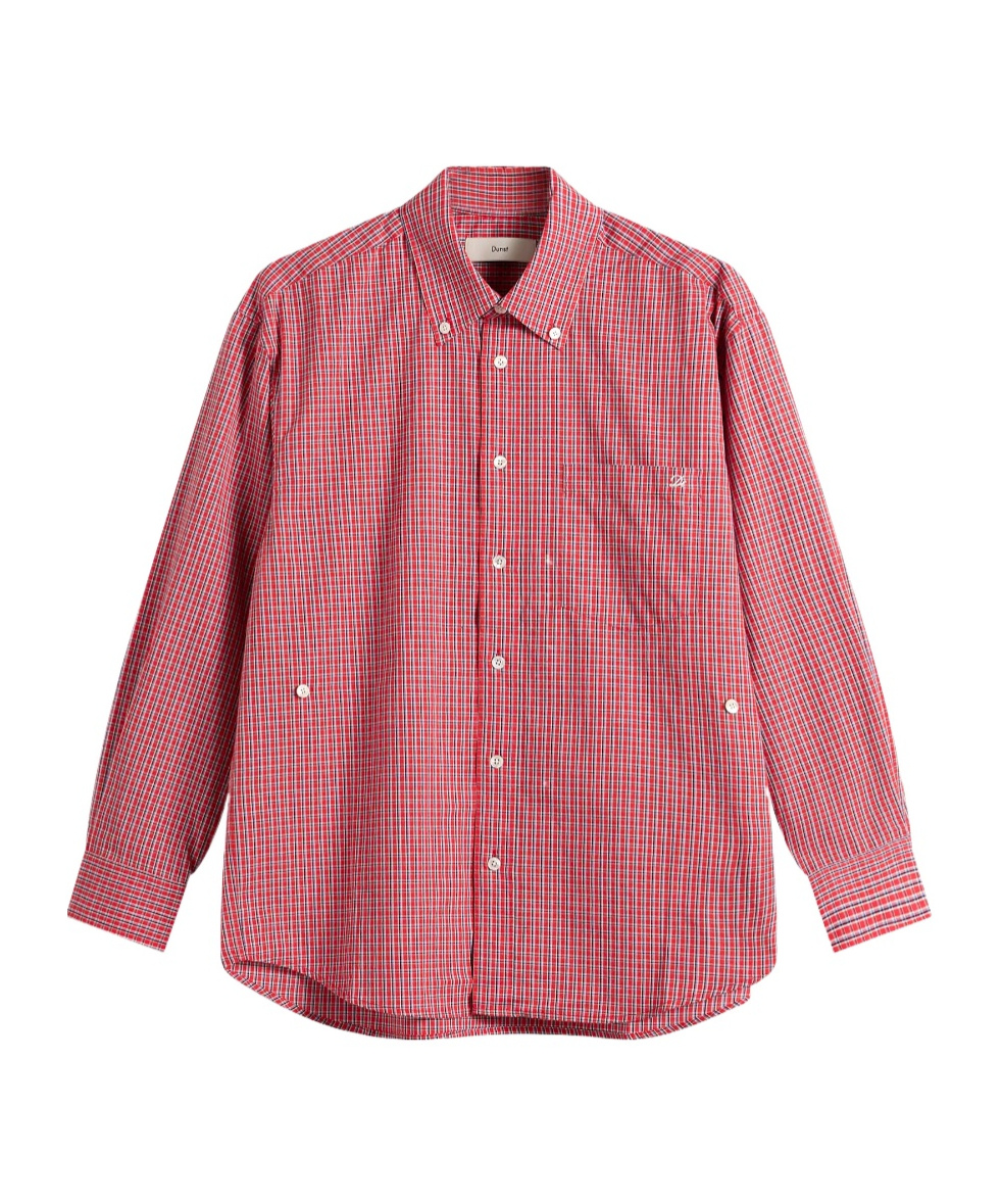 Dunst Checked-pattern Button-fastening Shirt In Pink