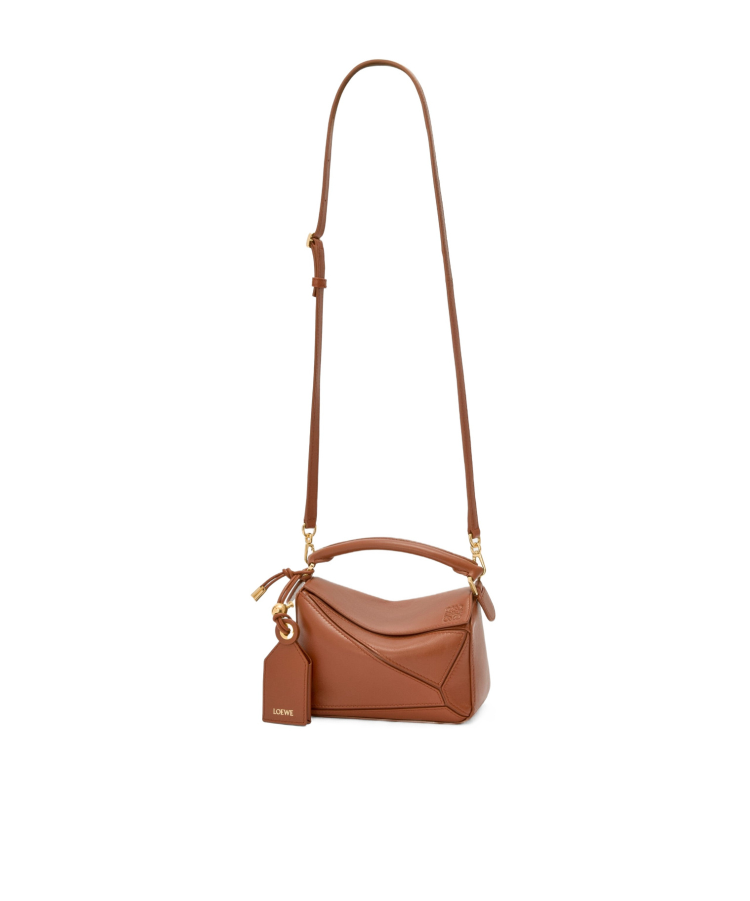 Loewe Mini Featherlight Puzzle Bag In Nappa Lambskin In Brown