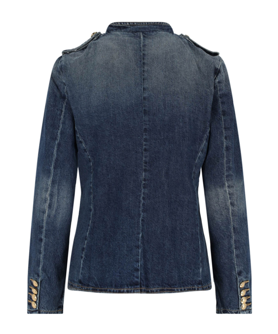 Nili Lotan Military Style Jacket Gold Buttons In Blue