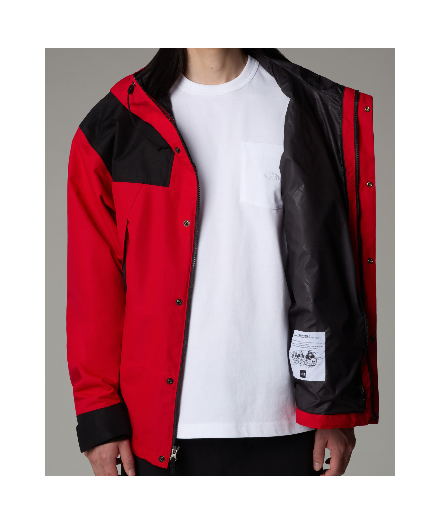 The North Face Mountain Mono Short Jacket In Red
