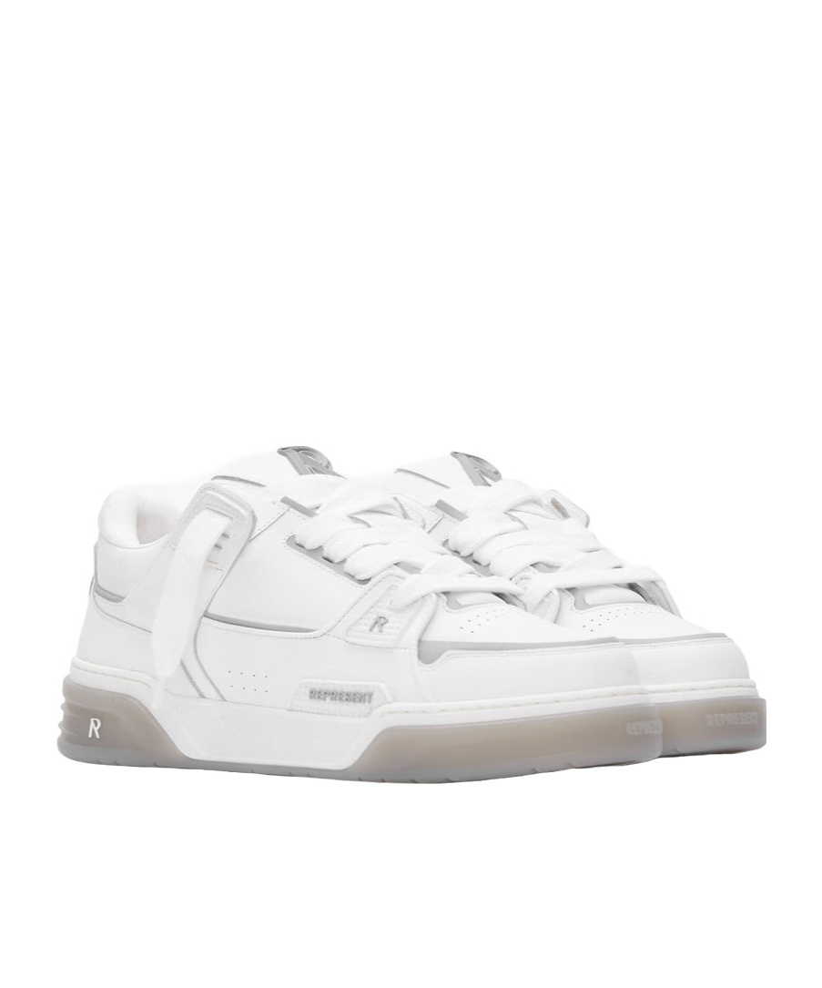Represent Studio Leather Gradient Sole Sneakers In White