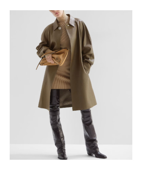 Fendi Leather Jacket In Brown