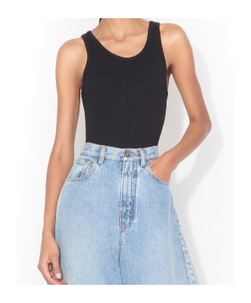 Alaïa Darts Cotton Tank Top In Black