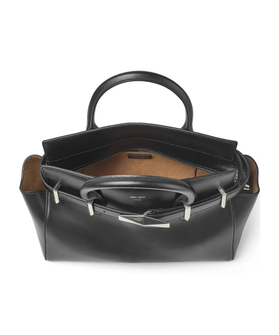 Jimmy Choo Black Diamond Belted Medium Tote In Black