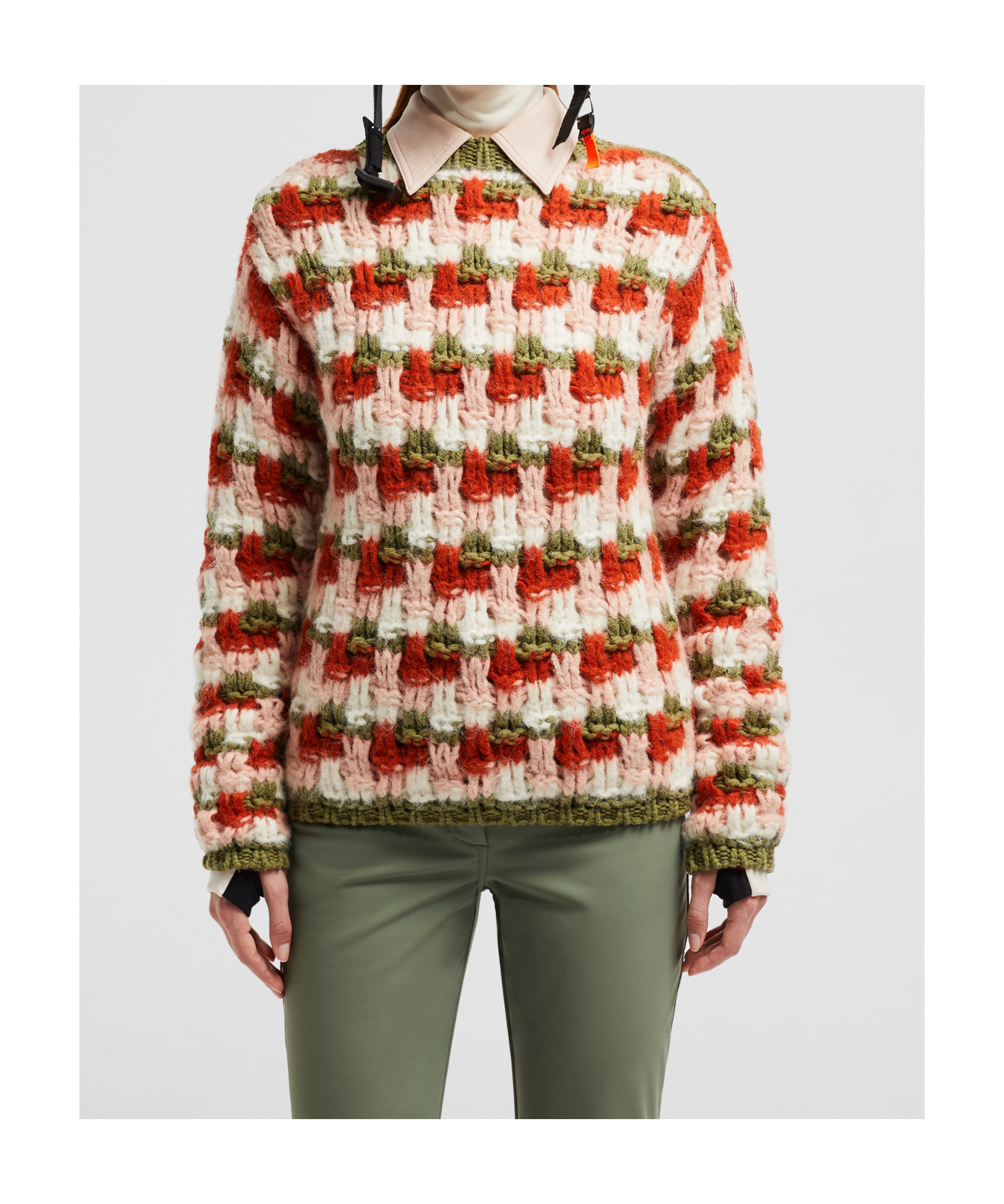 Moncler Round Neck Sweater In Multicolor