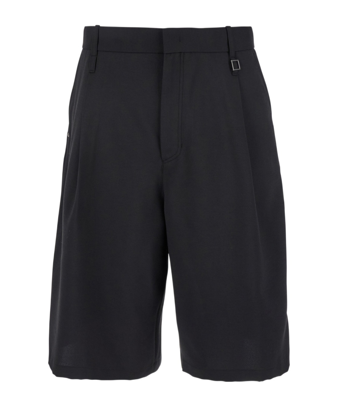 Wooyoungmi Bermuda Shorts With Front And Side Pleats In Black