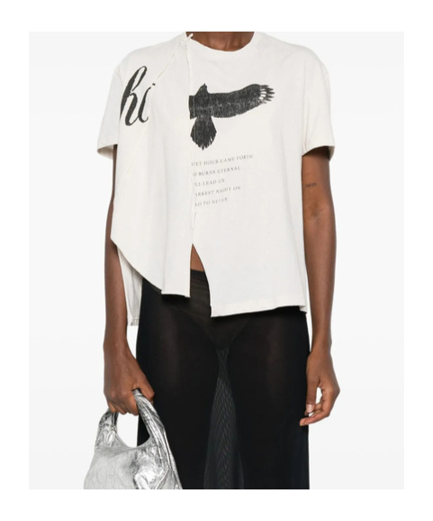 Ann Demeulemeester Crew Neck T-shirt In White