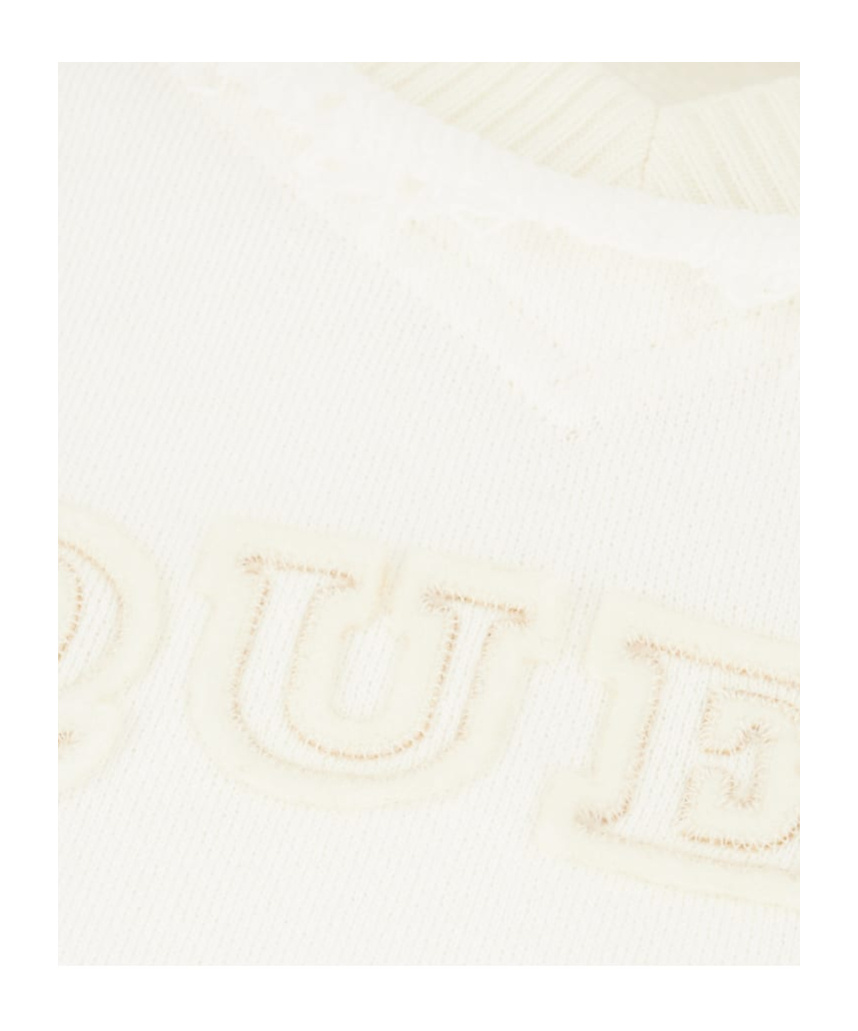 Alexander Mcqueen Cropped Cotton Knit With Ribbed Cuffs In White