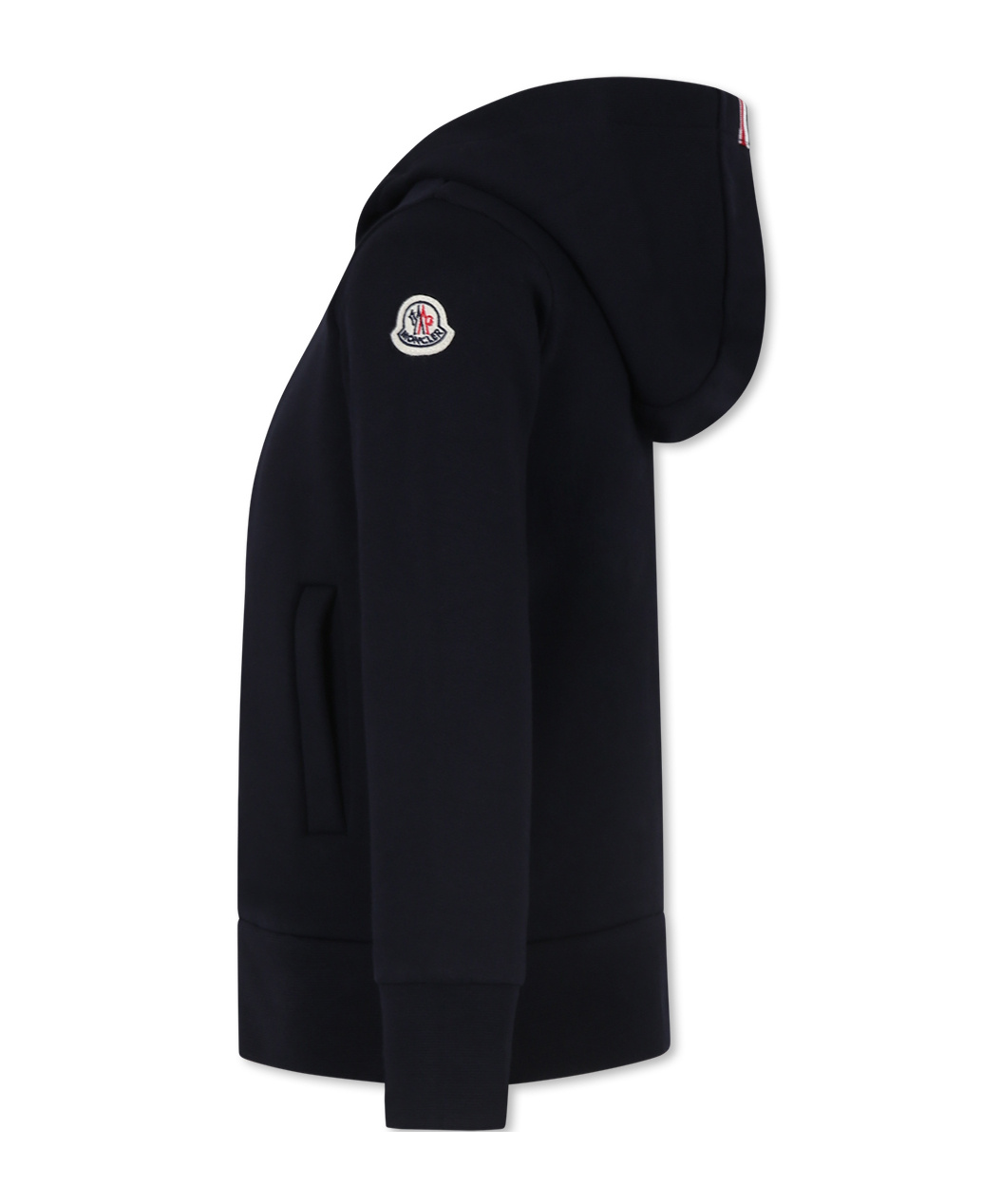 Moncler Logo-patch Zip-fastening Hoodie In Blue
