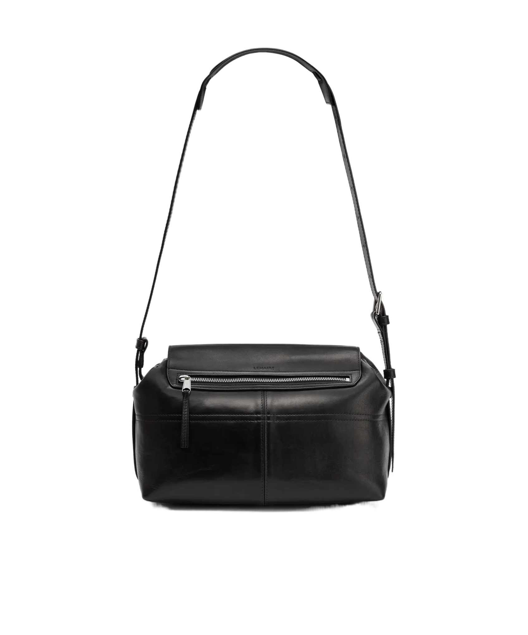 Lemaire Weekend Gear Leather Crossbody Bag With Pockets In Black