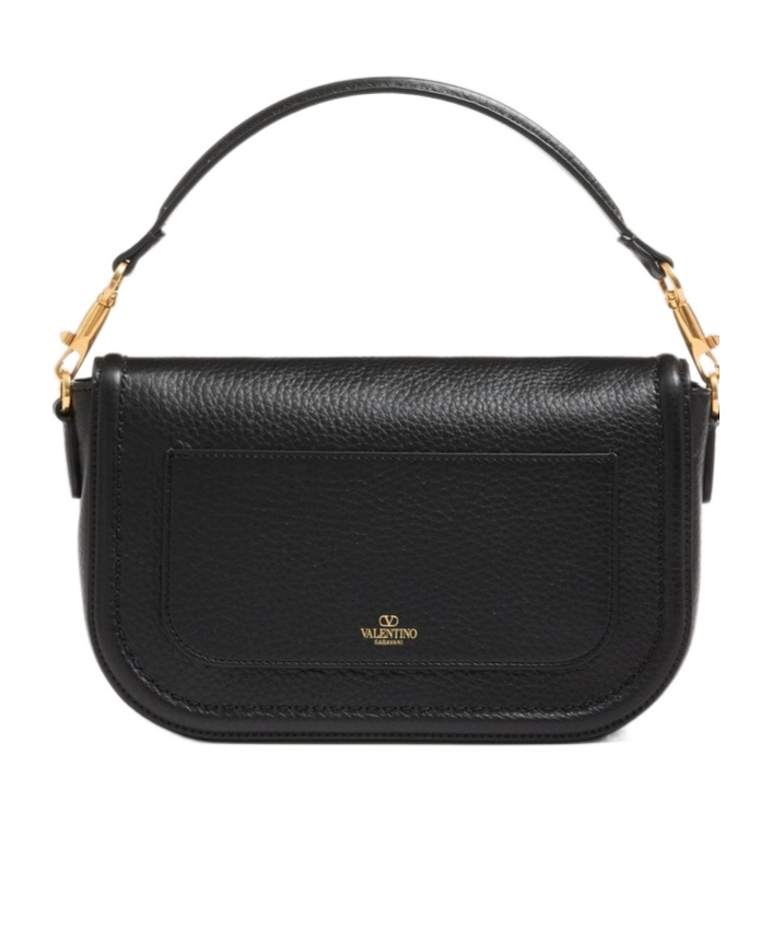 VALENTINO GARAVANI VALENTINO GARAVANI ALLTIME SHOULDER BAG IN GRAINY CALFSKIN WITH JACQUARD RIBBON STRAP