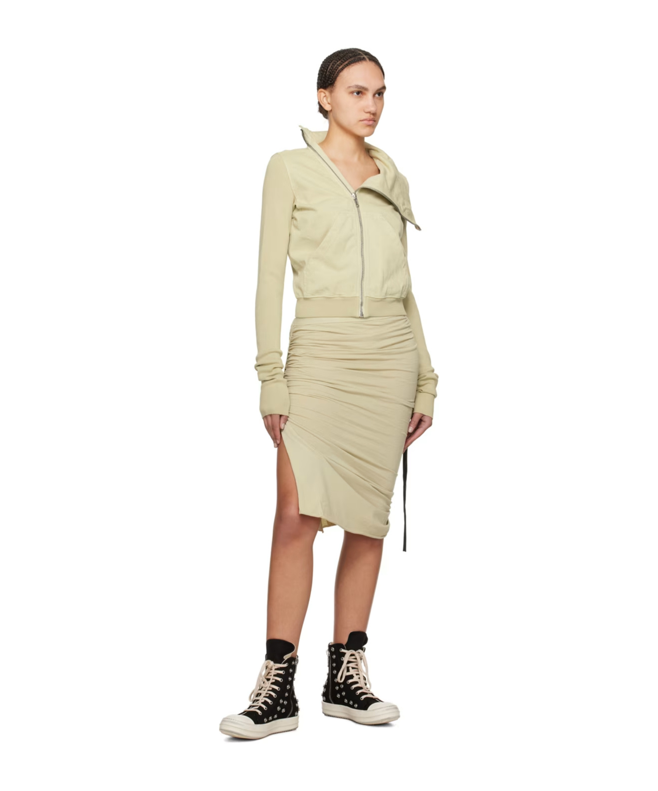 RICK OWENS DRKSHDW OFFSET ZIPPER SWEATER