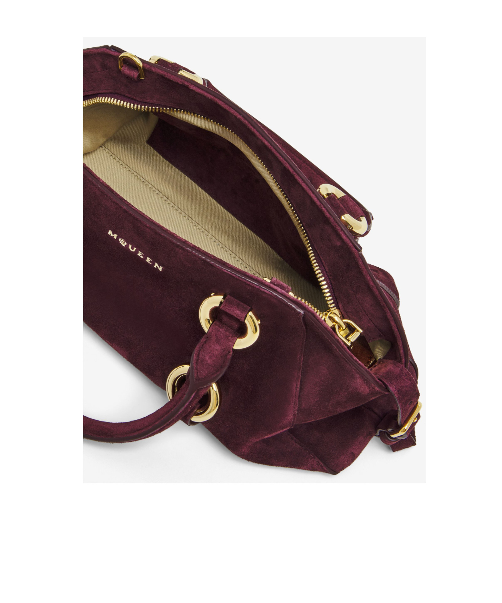 Alexander Mcqueen Women's Farringdon Small Bag In Oxblood In Red
