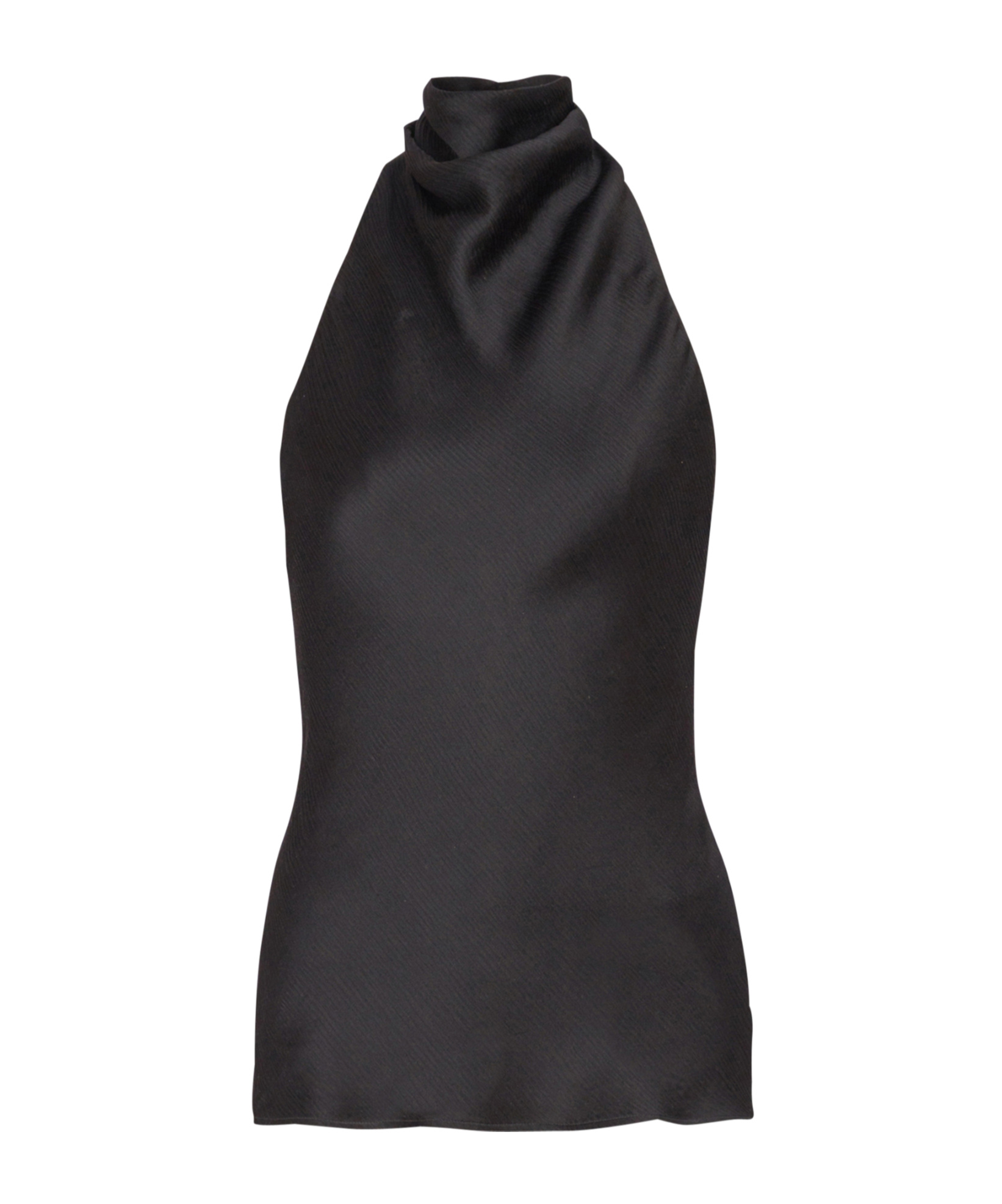 Balmain Halterneck Sleeveless Backless Draped Neckline Fitted Silhouette In Black