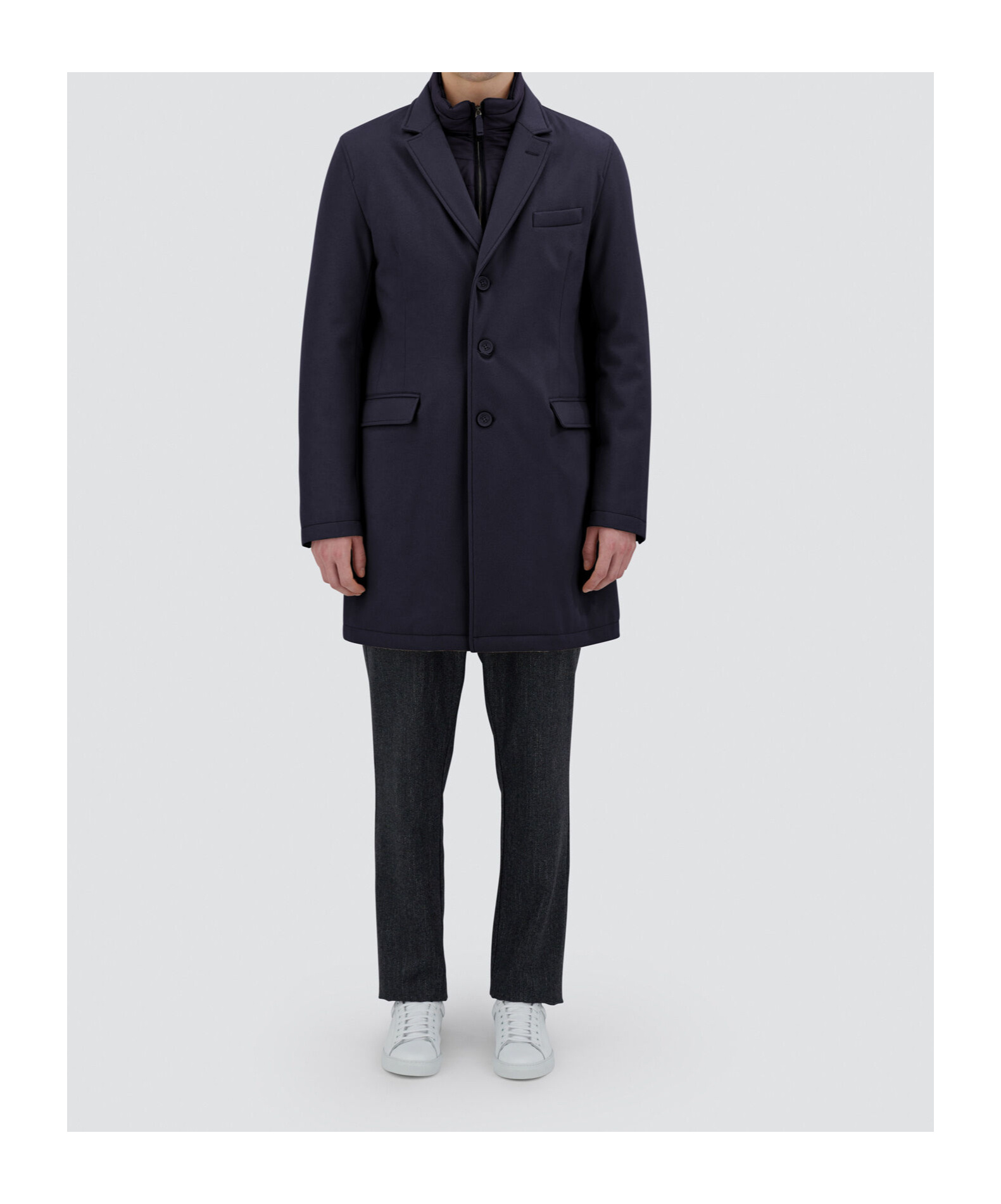 Herno Wool Beaver Coat In Black