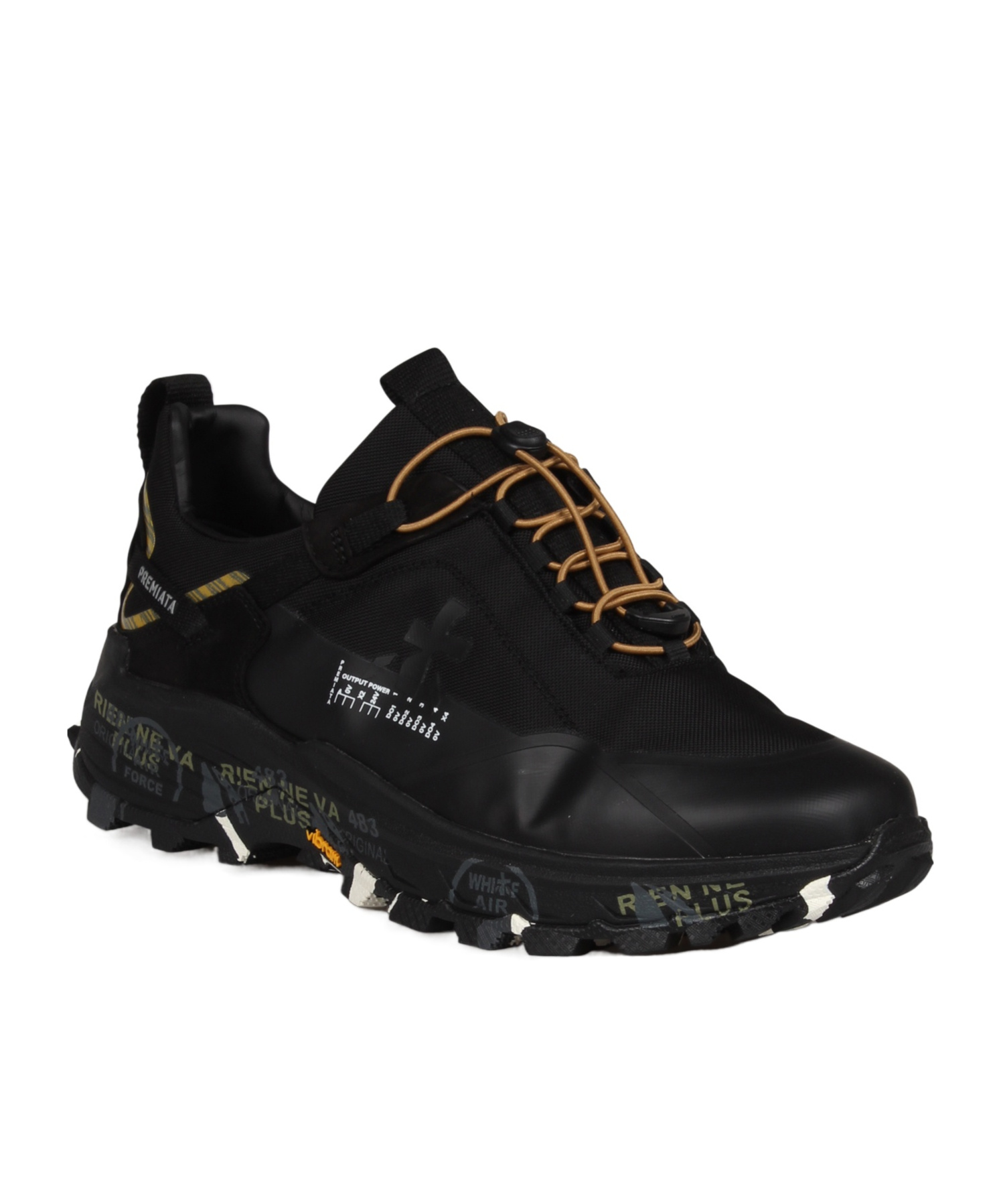 Premiata Sneakers Trail Black With Technical Details In Black
