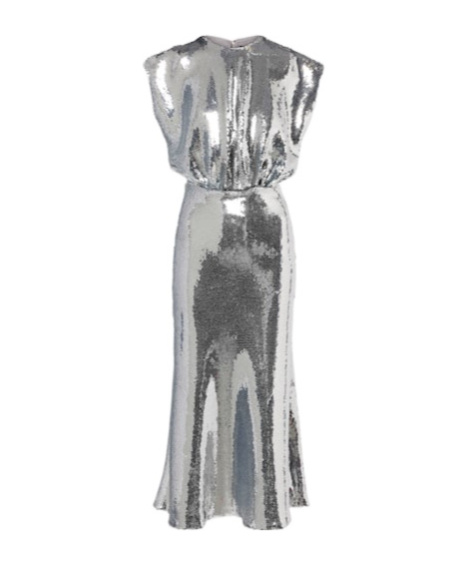 David Koma Gathered Sequined Midi Dress In Transparent