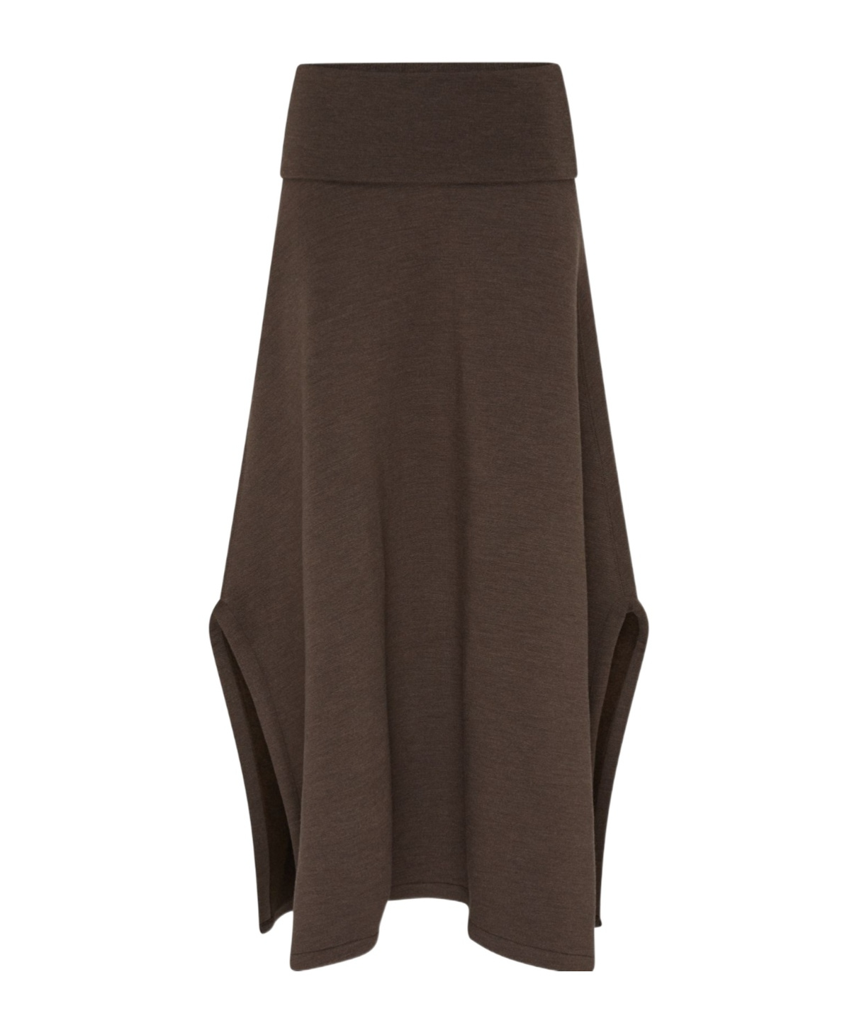 Lemaire Side-slit Waistband Skirt In Brown