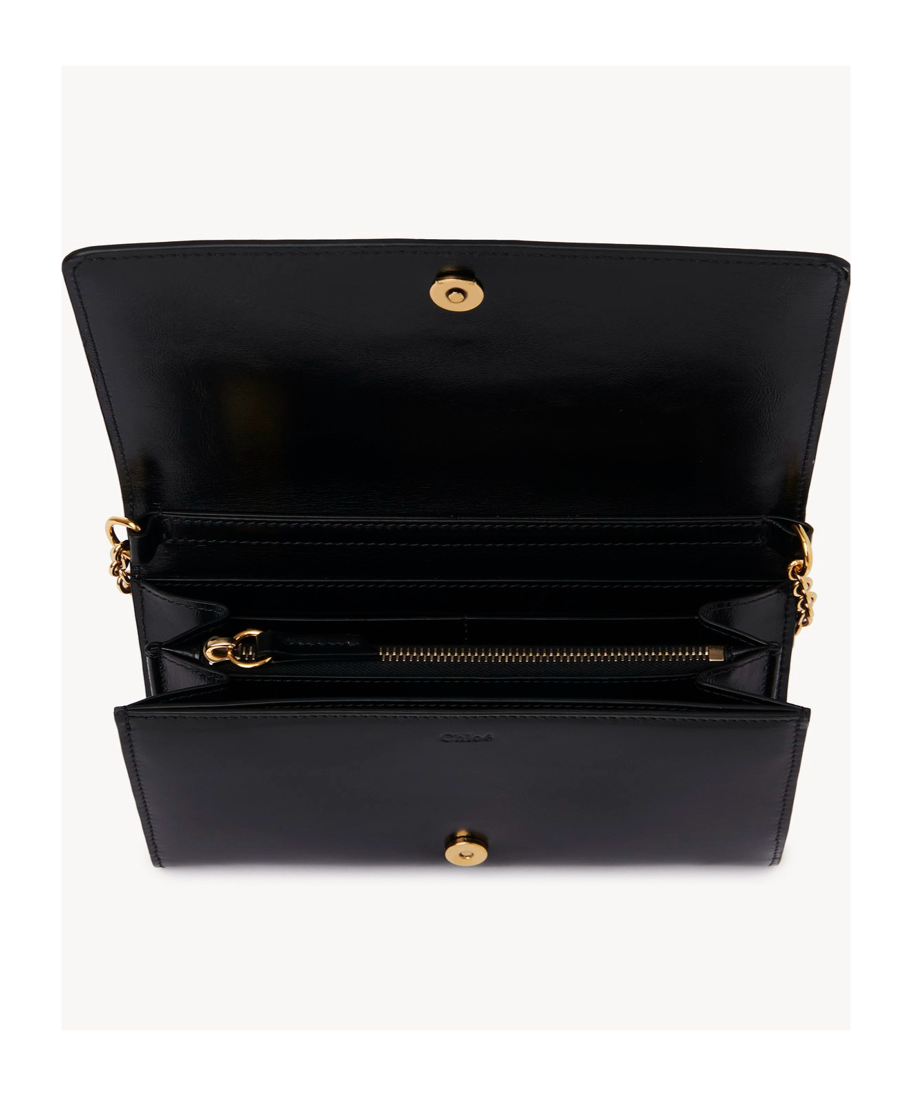 Chloé Iconic Chain Clamshell Shoulder Bag In Black
