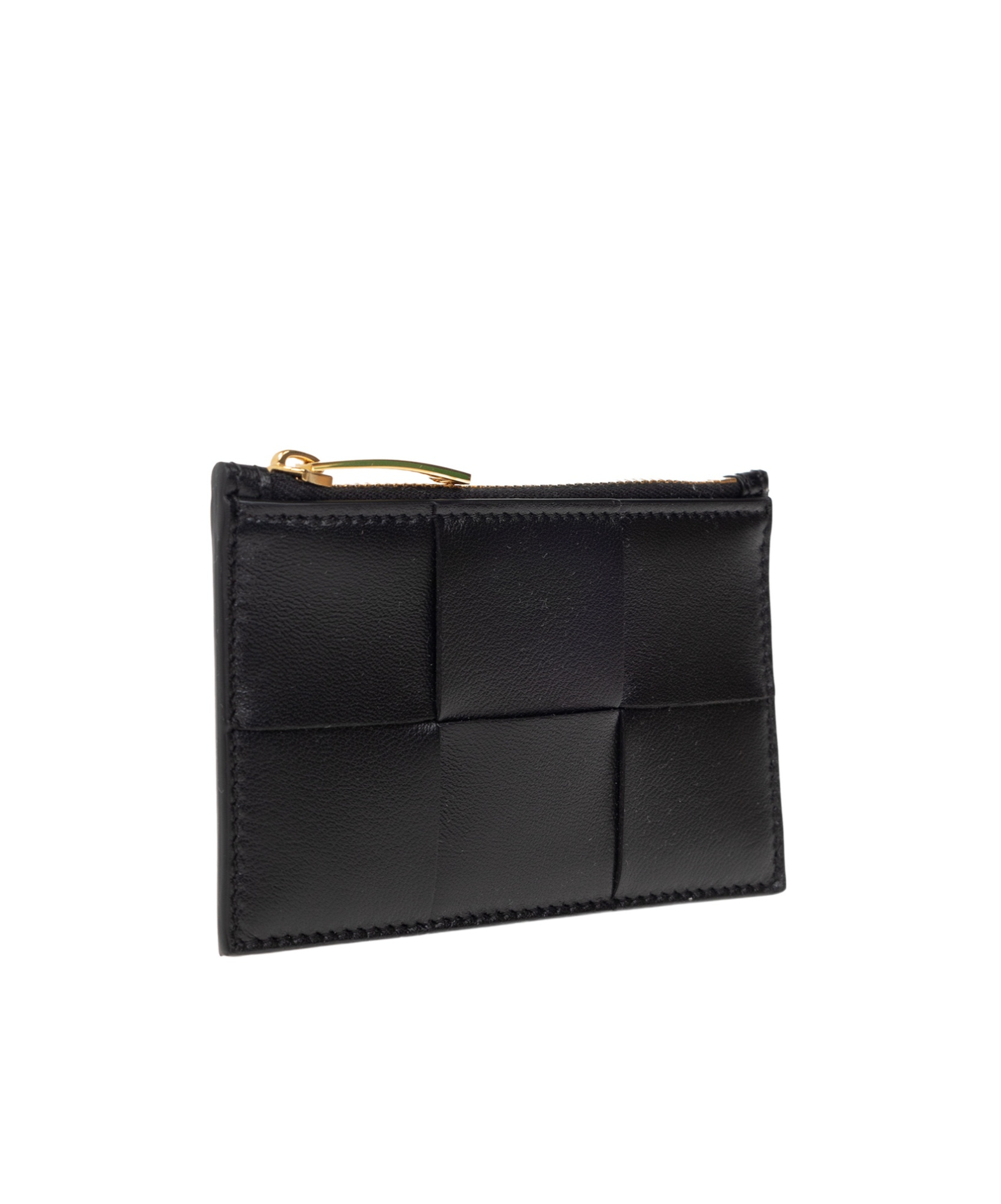 Bottega Veneta Logo Card Bag In Black