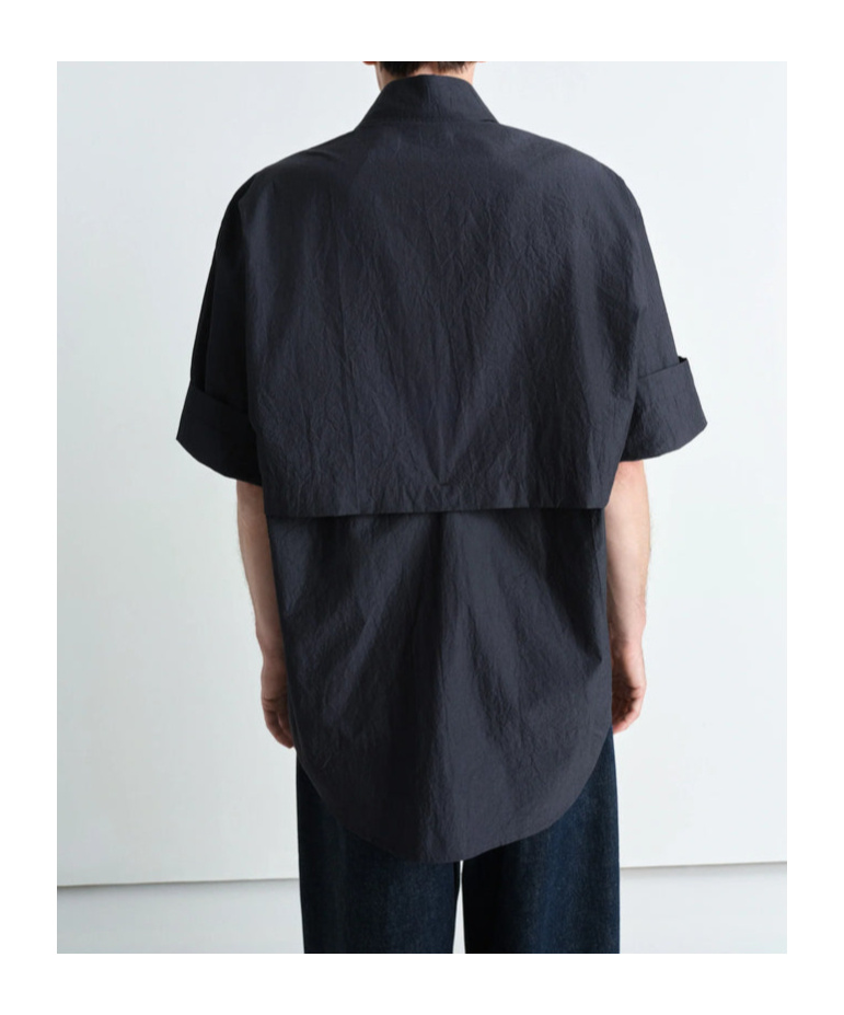 Lemaire Short-sleeved Shirt In Black