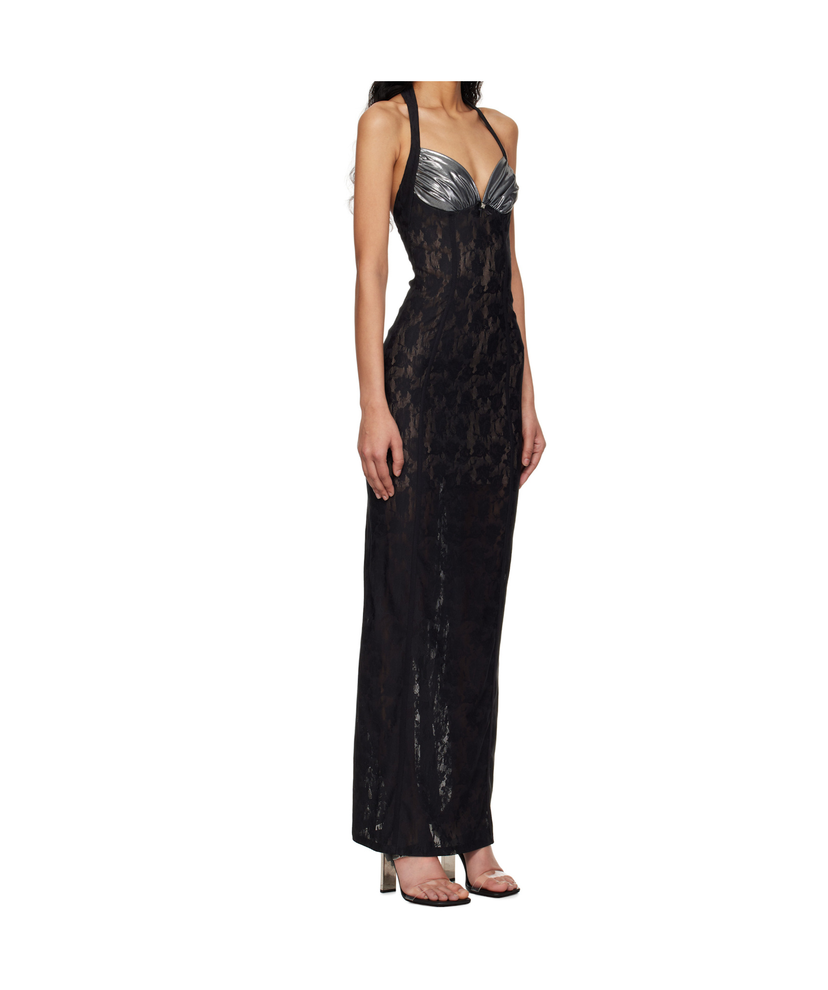 Misbhv Black Stella Lace Maxi Dress In Black