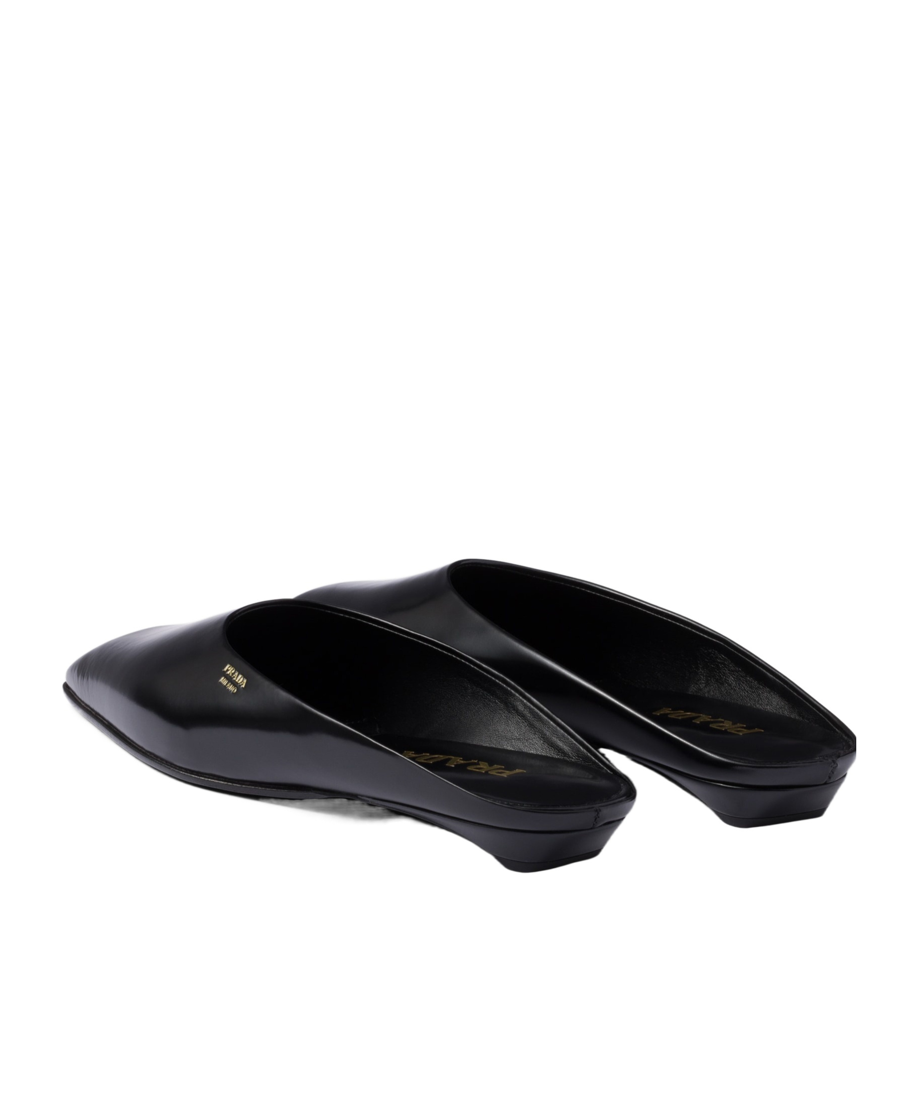 Prada Leather Sandals In Black