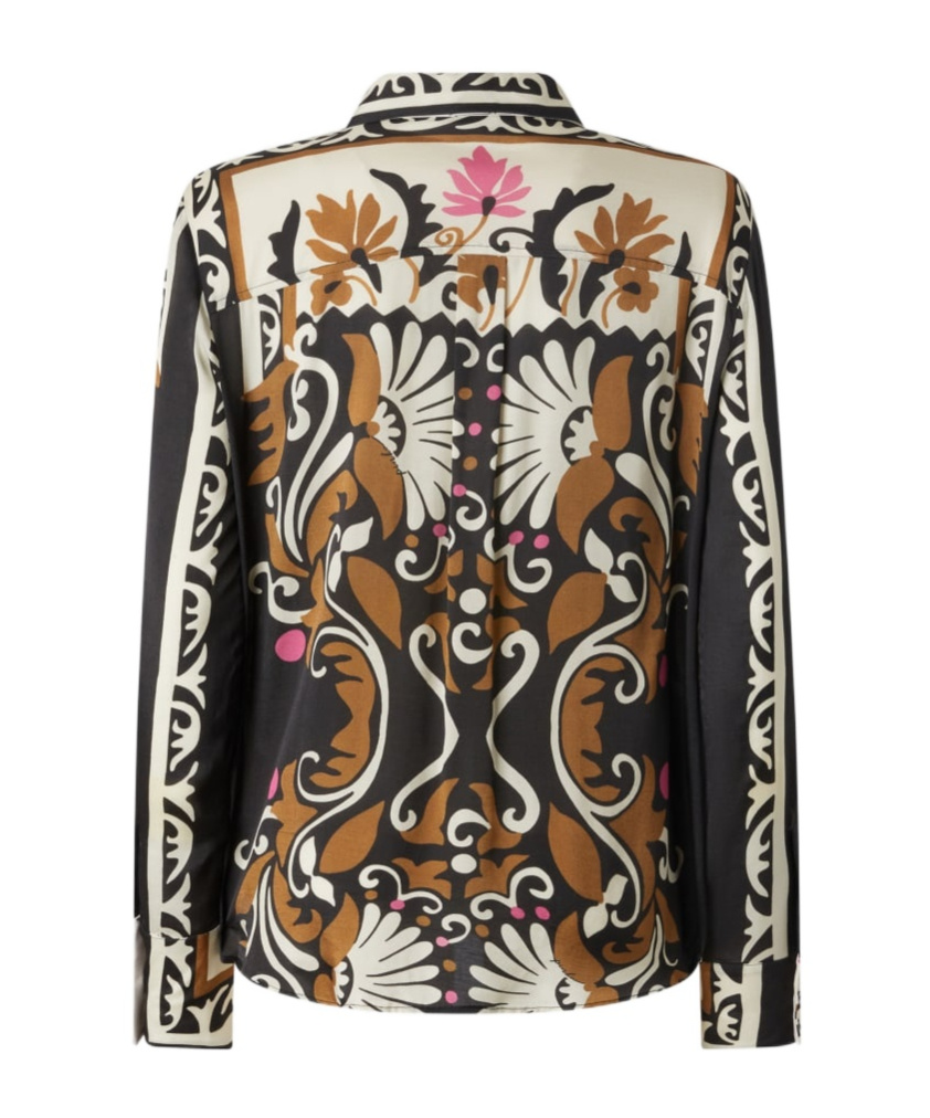Pinko Shirt With Ornamental Floral Print In Black