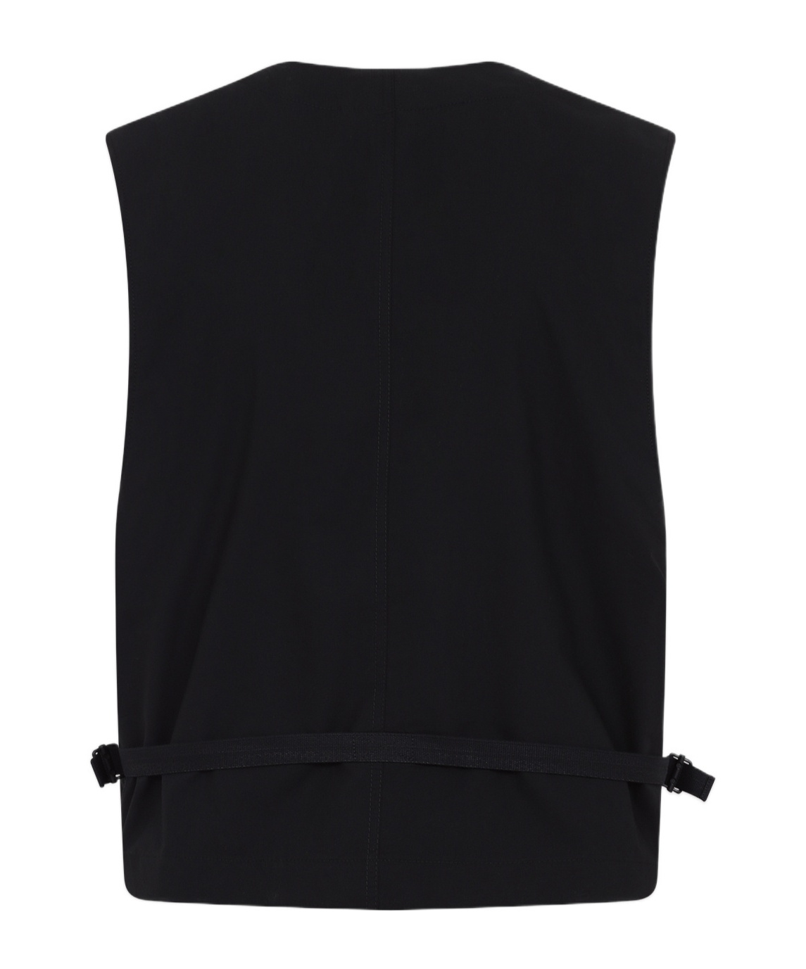 Lemaire Tailored Black Cotton Vest With V-neckline In Black