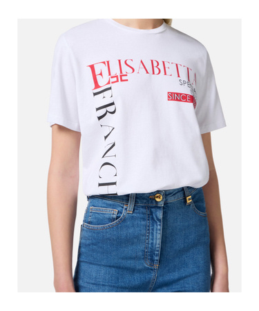 Elisabetta Franchi Open-necked Black Shirt In White