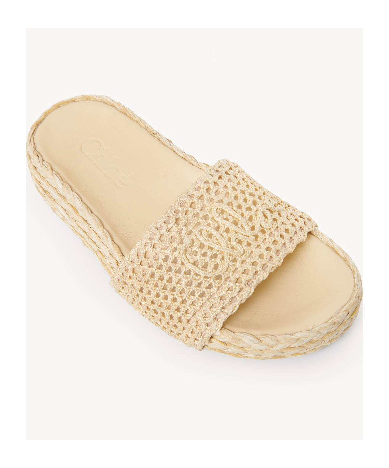 Chloé Isla Slide Brown Size 3 100% Polyamide In Natural Brown