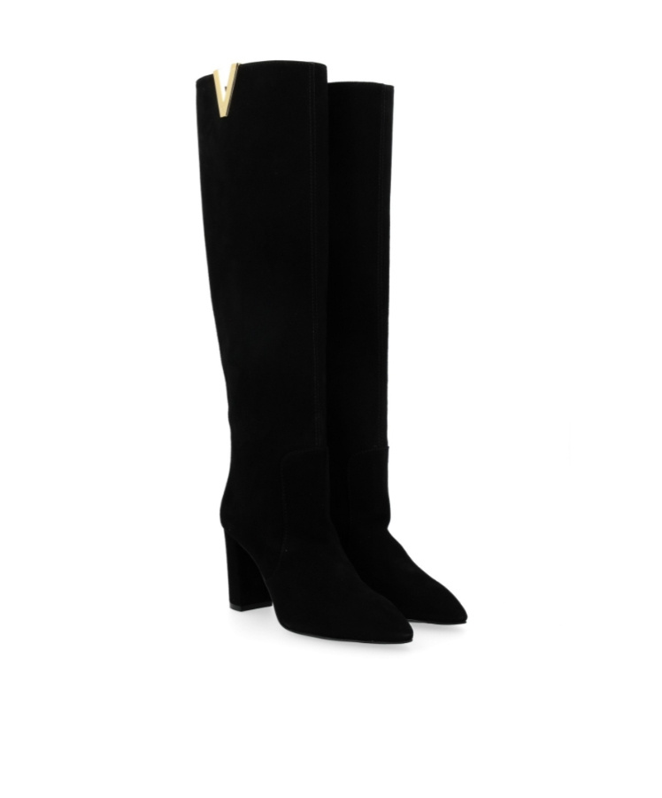 Via Roma 15 Round-head Boots In Black