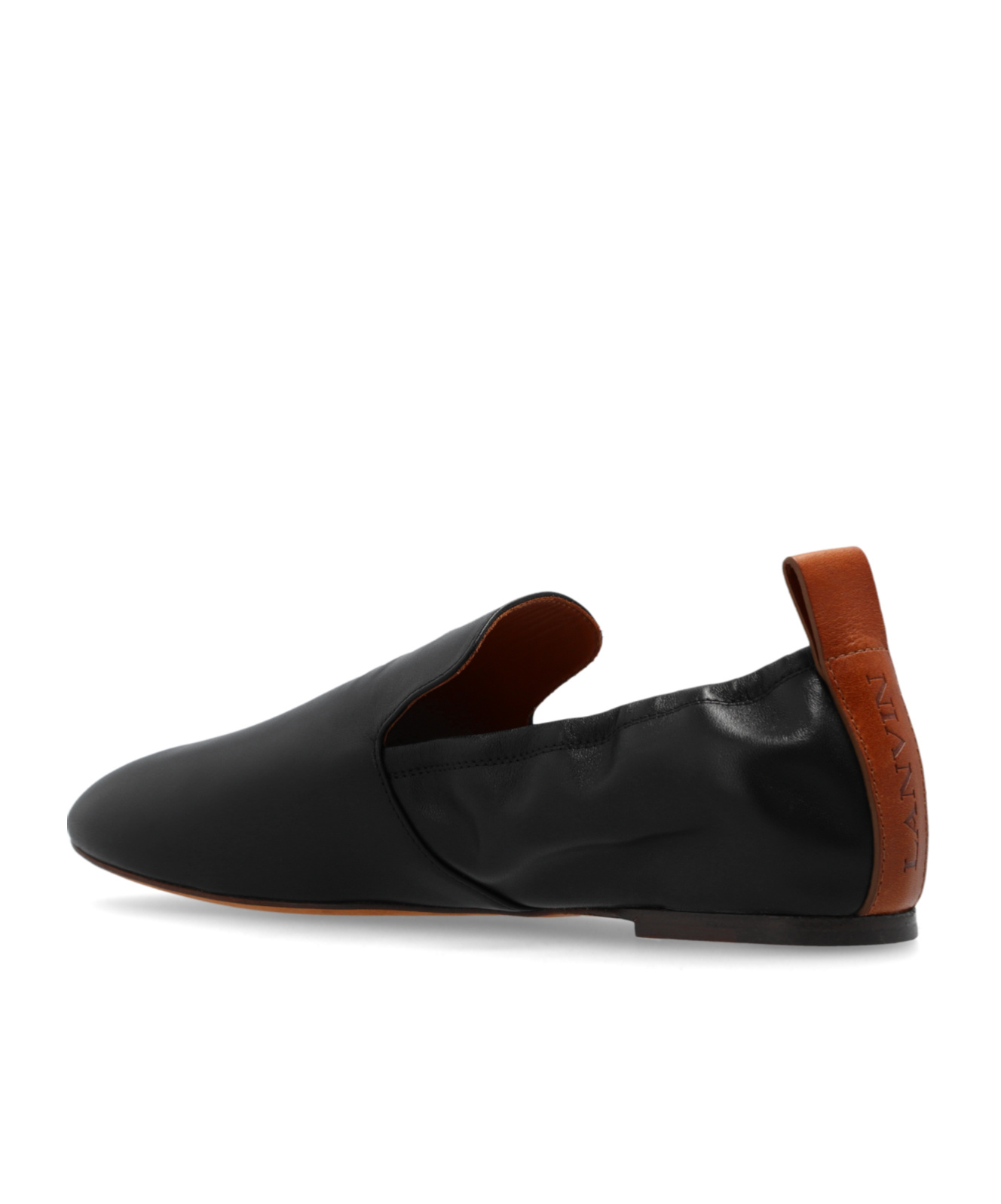 Lanvin Leather Ballerina Loafers For Women In Black