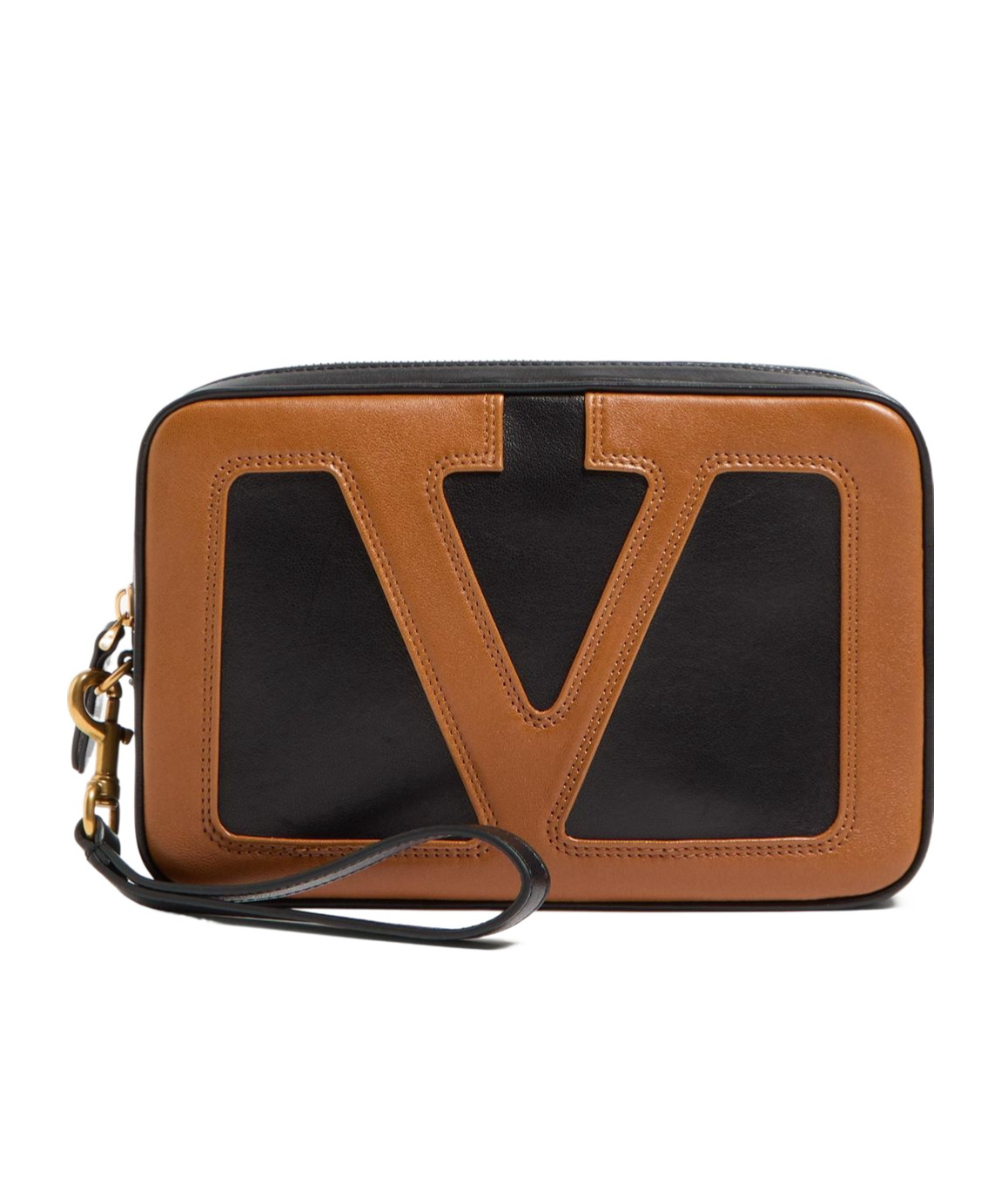Valentino Black Brown Clutch Bags In Black